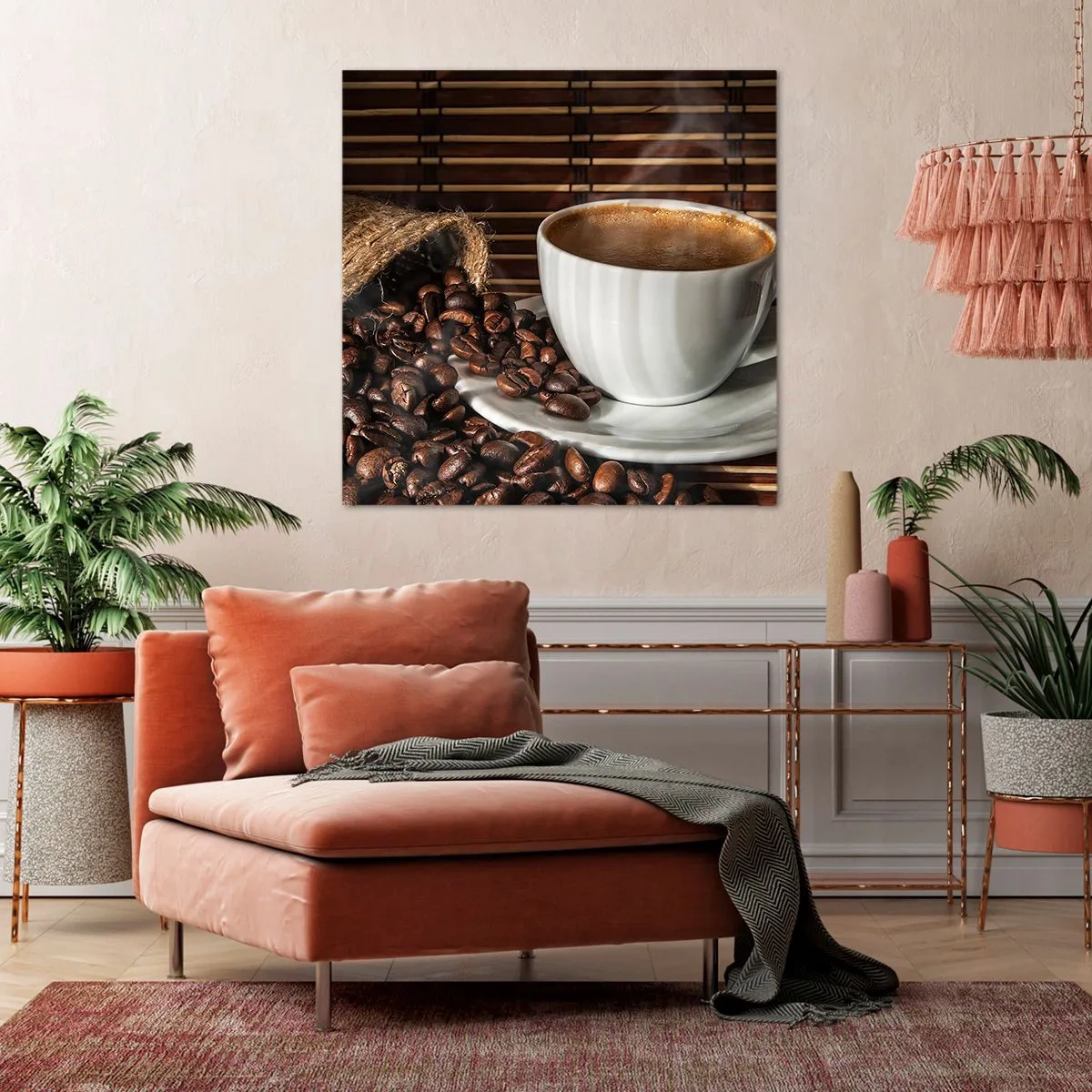 Quadro em tela - A escuridão do carvão, a transparência do âmbar - 30x30 cm