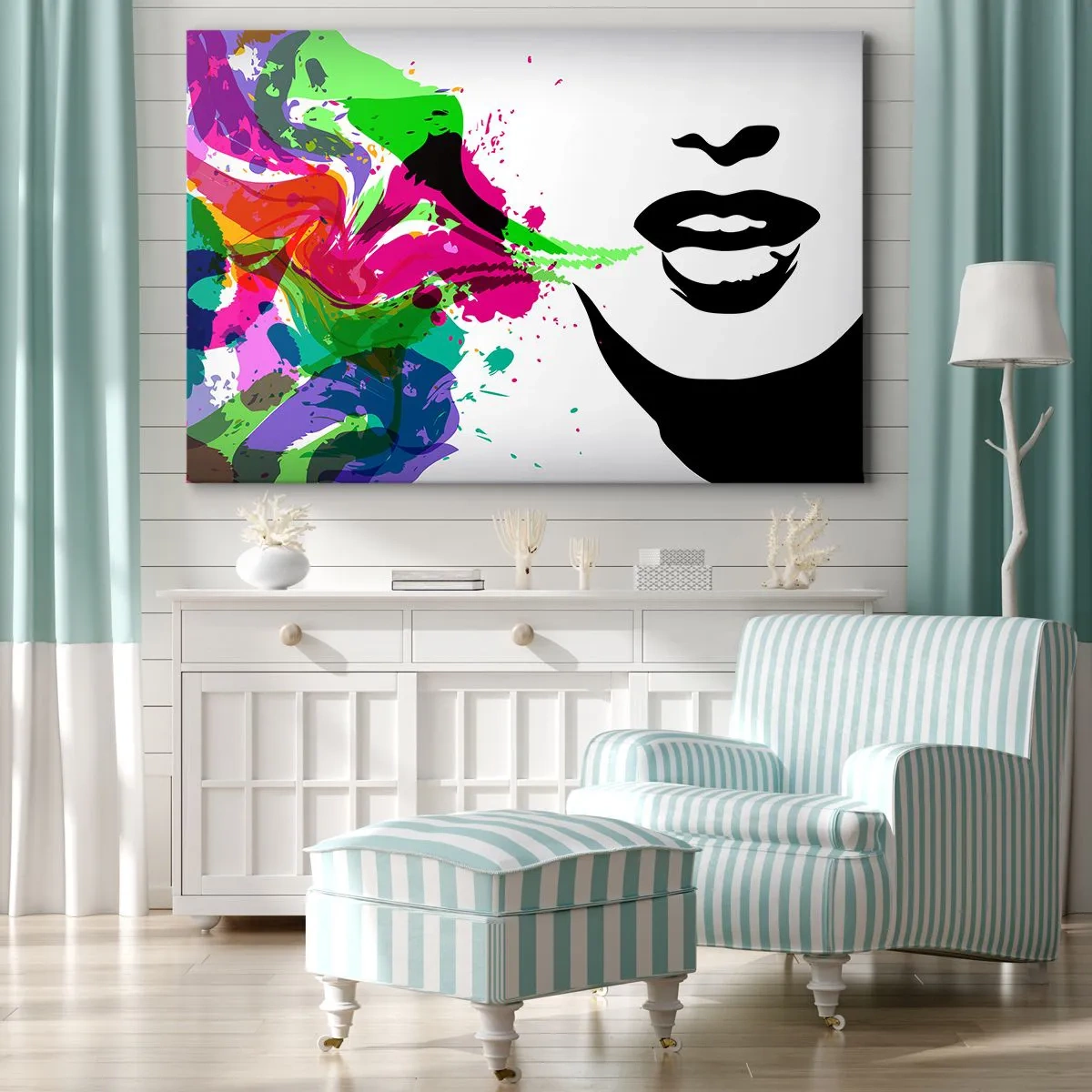 Quadro em tela - Uma história nas cores do arco-íris - 120x80 cm