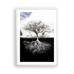 Pôster em moldura branca - Descobrir a natureza do mundo - 50x70 cm