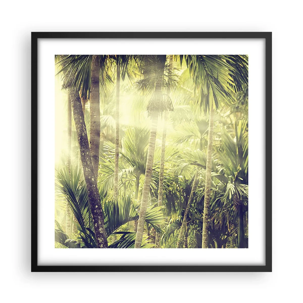 Pôster com moldura preta - No calor verde - 50x50 cm