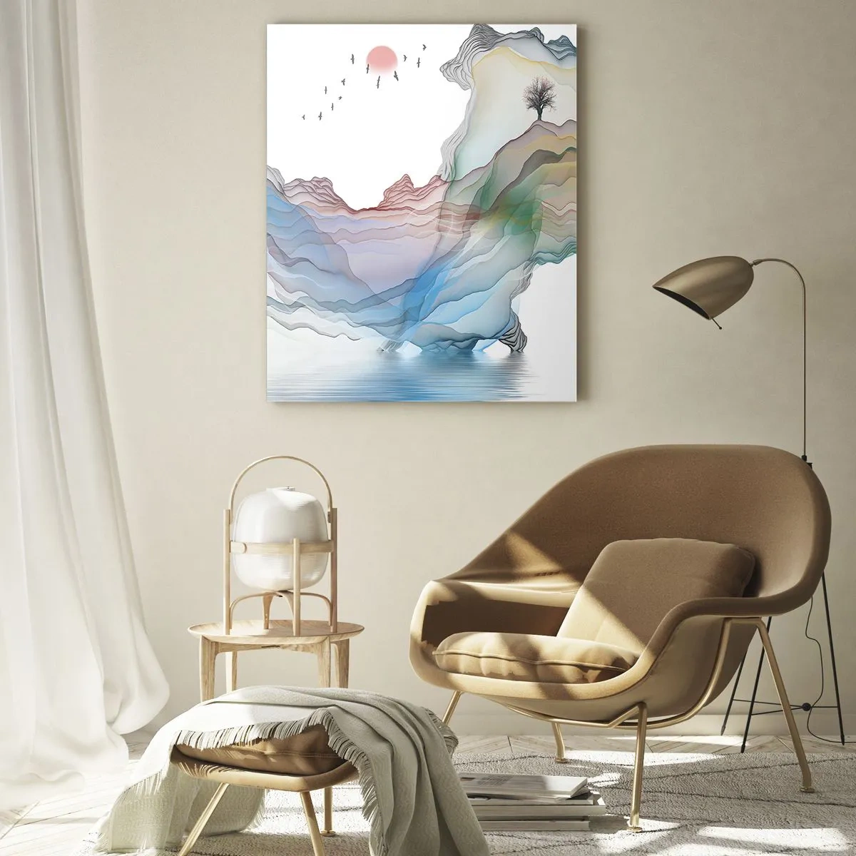 Quadro em vidro - Em direção às montanhas de cristal - 50x70 cm