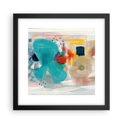 Pôster com moldura preta - Jogo colorido - 30x30 cm