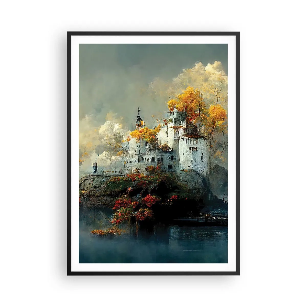 Pôster com moldura preta - O começo de uma história romântica - 70x100 cm