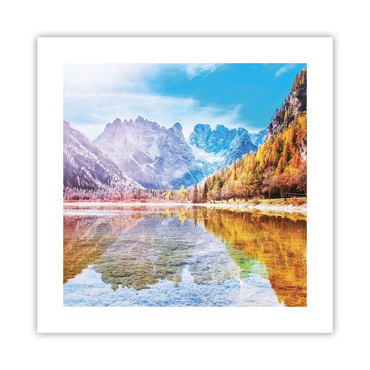 Pôster - E nas montanhas é outono - 40x40 cm
