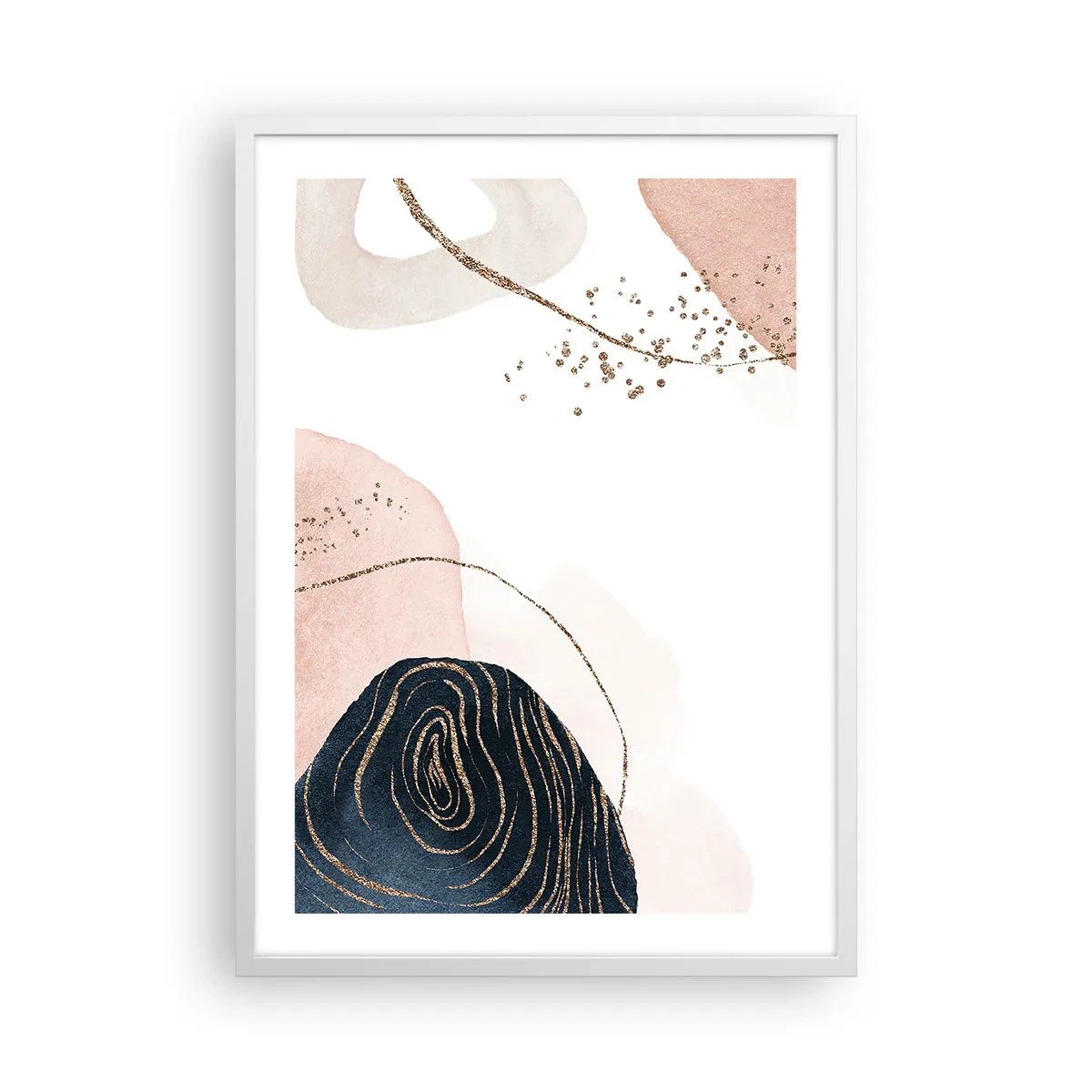 Pôster em moldura branca - Tudo flui - 50x70 cm