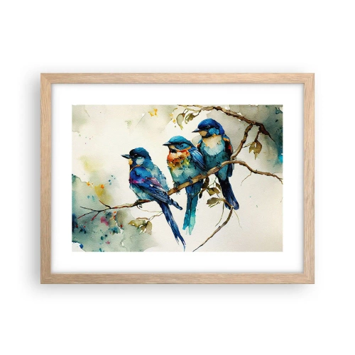 Pôster com moldura de carvalho claro - Ele ficou ofendido? - 40x30 cm