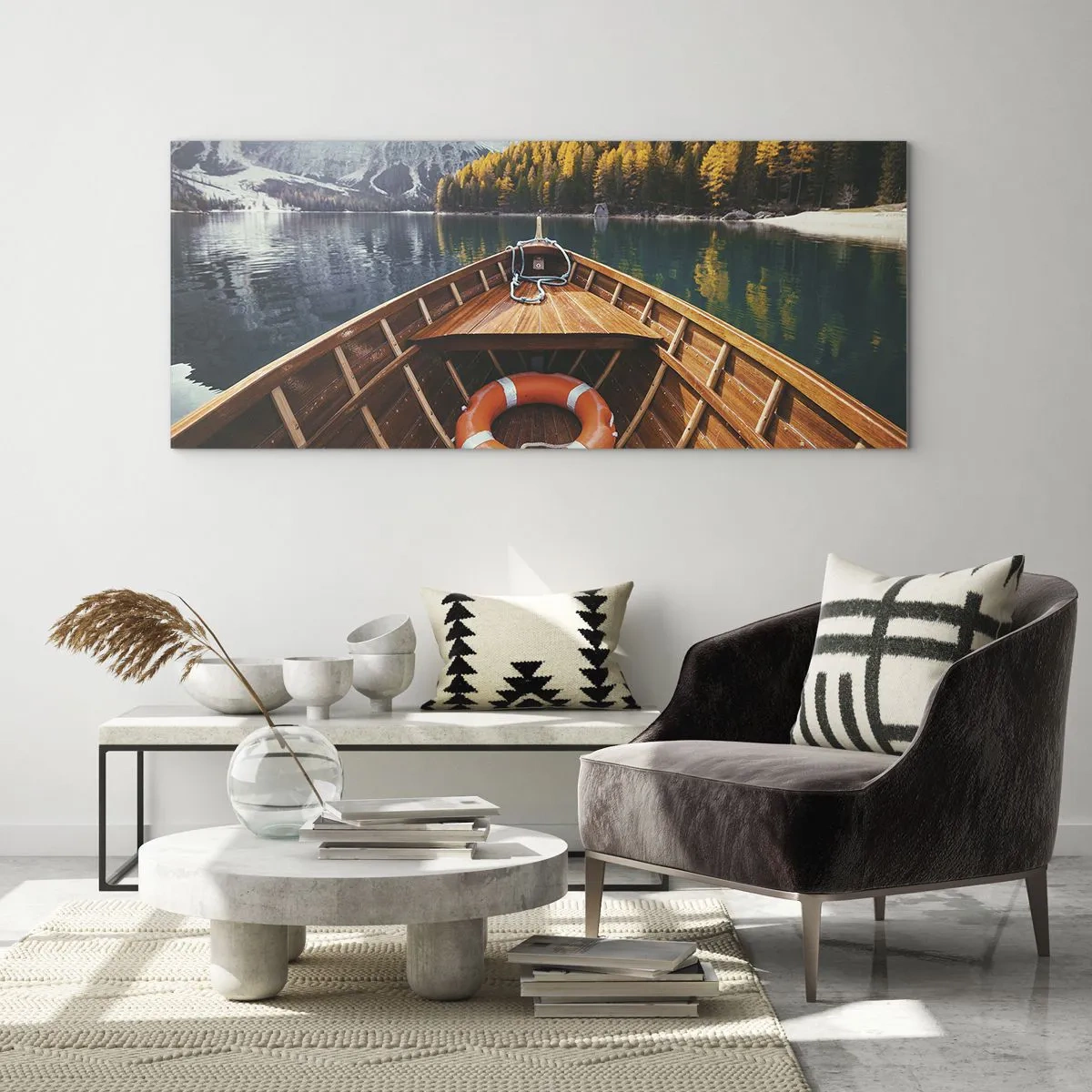 Quadro em vidro - Excursão na montanha - 140x50 cm