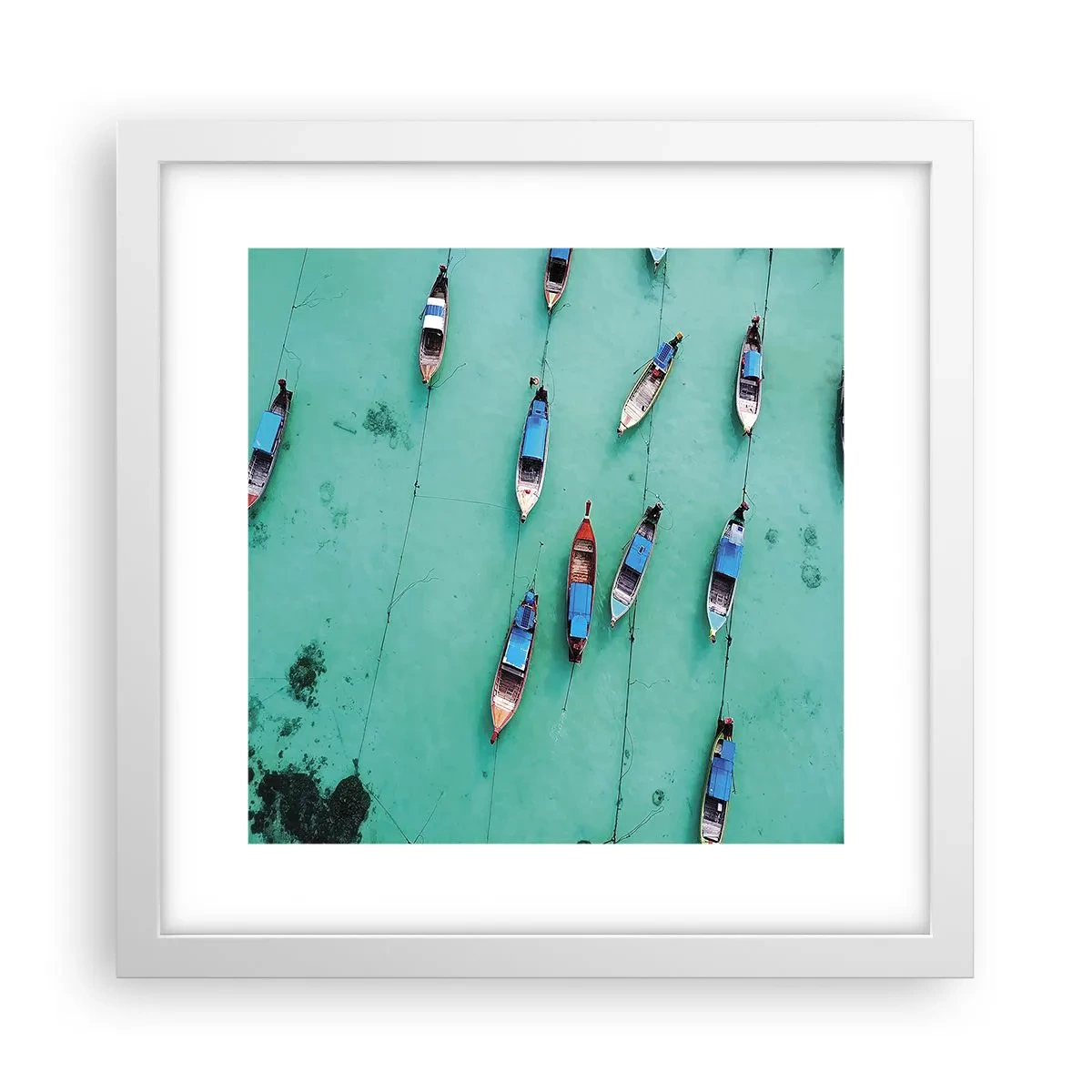 Pôster em moldura branca - Na alegre expectativa - 30x30 cm