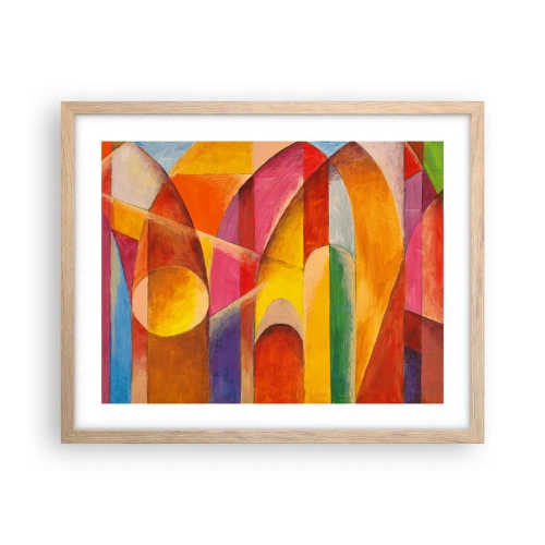 Pôster com moldura de carvalho claro - Catedral do Sol - 50x40 cm