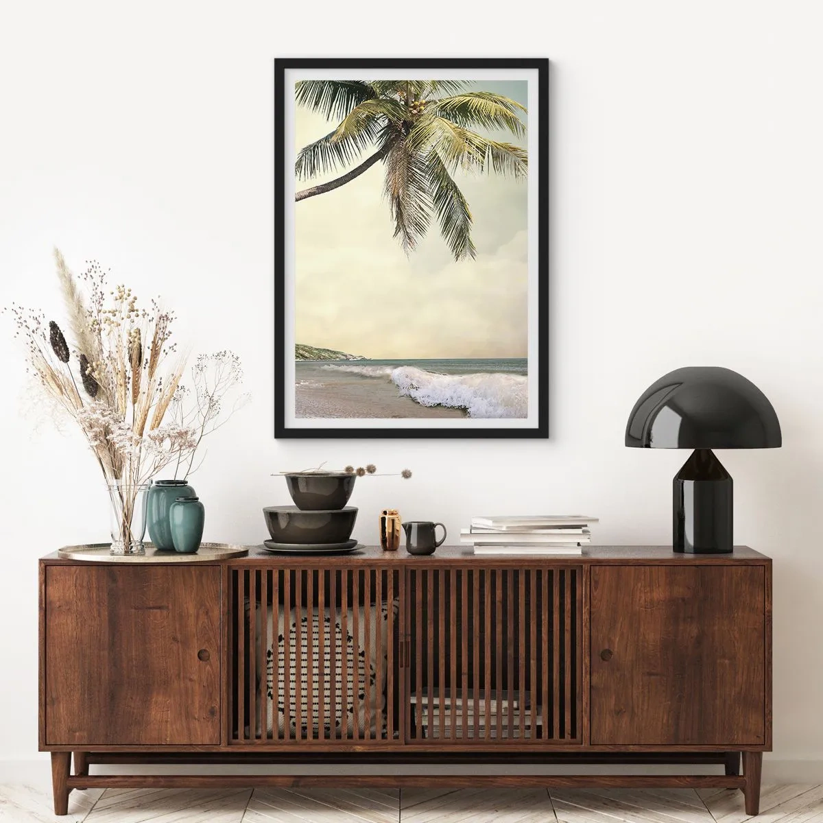 Pôster com moldura preta - Sonho tropical - 61x91 cm