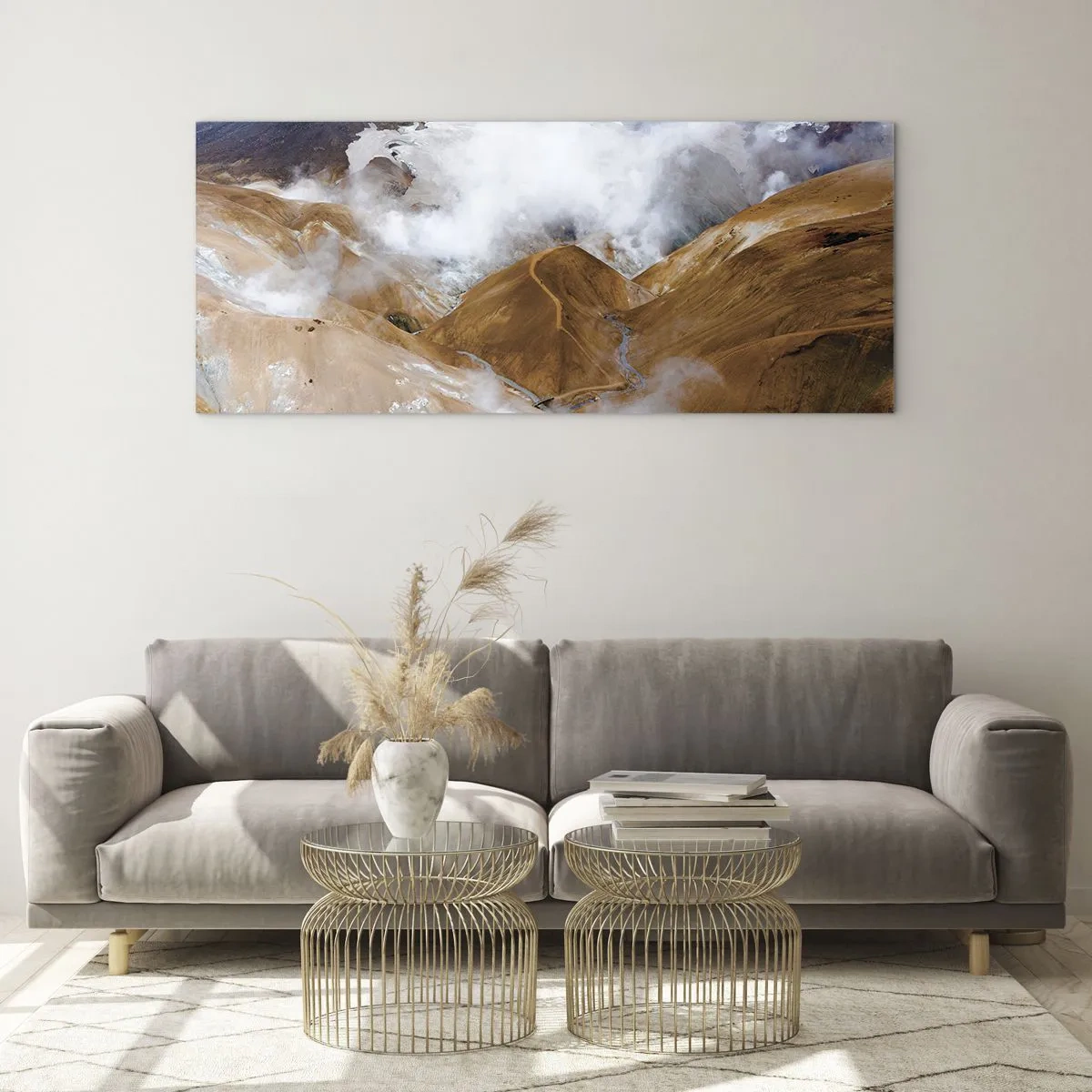 Quadro em vidro - A beleza crua da Islândia - 120x50 cm