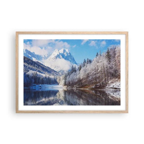 Pôster com moldura de carvalho claro - Guarda de neve - 70x50 cm