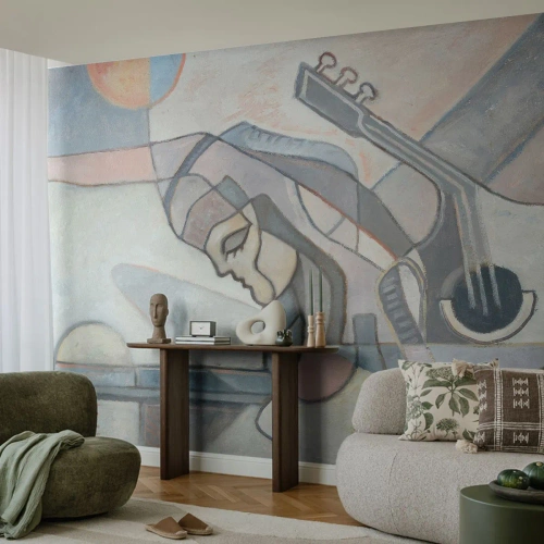 Papel de Parede Premium Canvas - No poder da música - Abstração, Cubismo, Pessoas - 350x256 cm