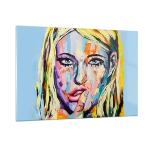 Quadro em vidro - Olhe-a diretamente nos olhos - 120x80 cm