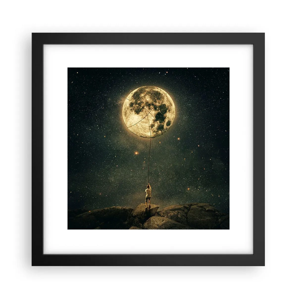 Pôster com moldura preta - Aquele que roubou a lua - 30x30 cm