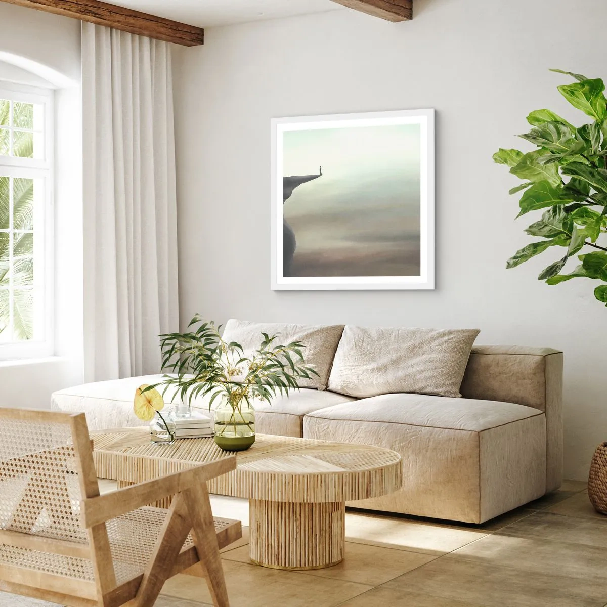 Pôster em moldura branca - Para cima, é claro! - 50x50 cm