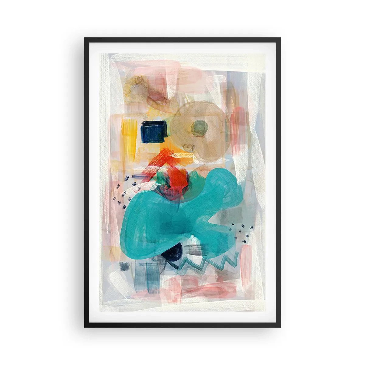 Pôster com moldura preta - Jogo colorido - 61x91 cm