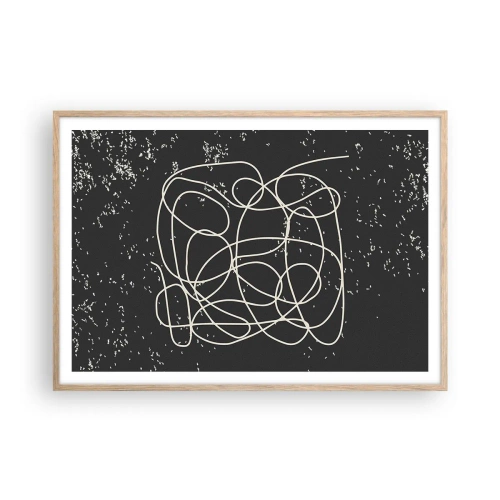 Pôster com moldura de carvalho claro - Pensamentos errantes - 100x70 cm