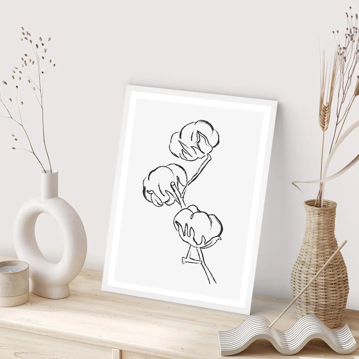 Pôster em moldura branca - Algodão para baixo - 70x100 cm