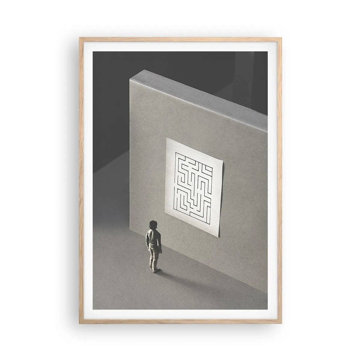 Pôster com moldura de carvalho claro - Mas onde estou? - 70x100 cm