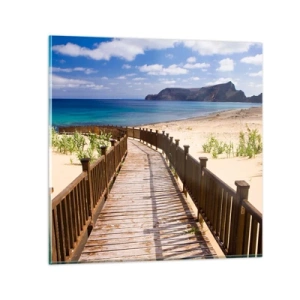 Quadro em vidro - Leve-me para as ilhas felizes - 50x50 cm