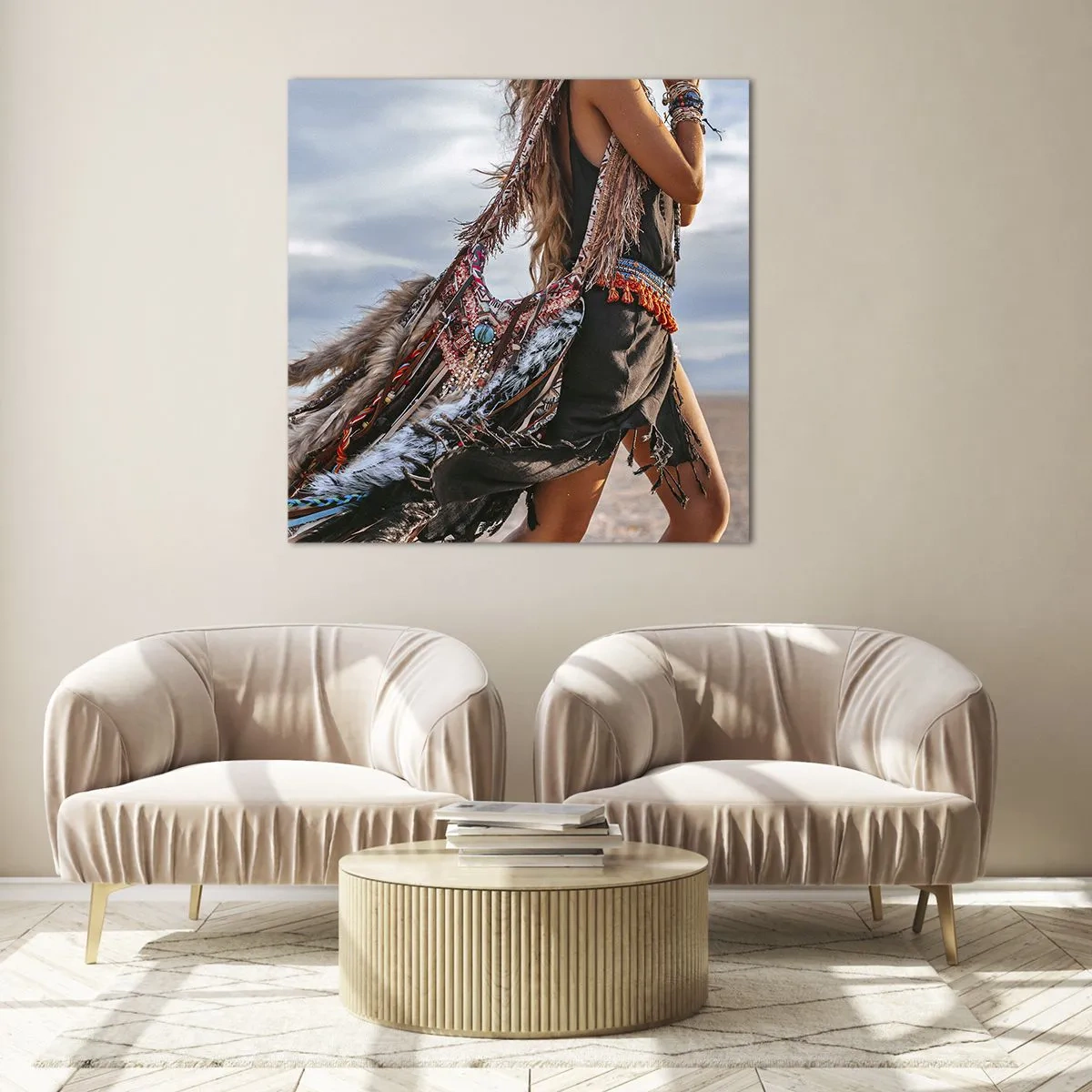 Quadro em vidro - Namorada do Xamã - 70x70 cm