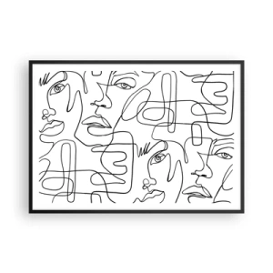 Pôster com moldura preta - Em emoções emaranhadas - 100x70 cm