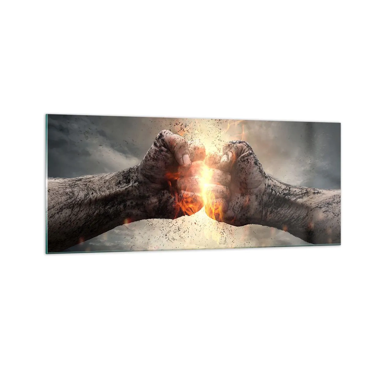 Quadro em vidro - Prepare-se para a luta - 100x40 cm