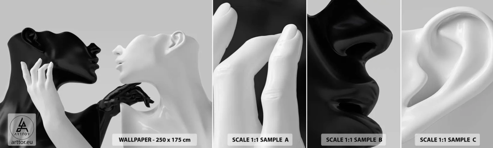 Amostra de Papel de Parede Standard Eco - Atração – desejo - Abstração, Manequim, Estátua - 100x30 cm