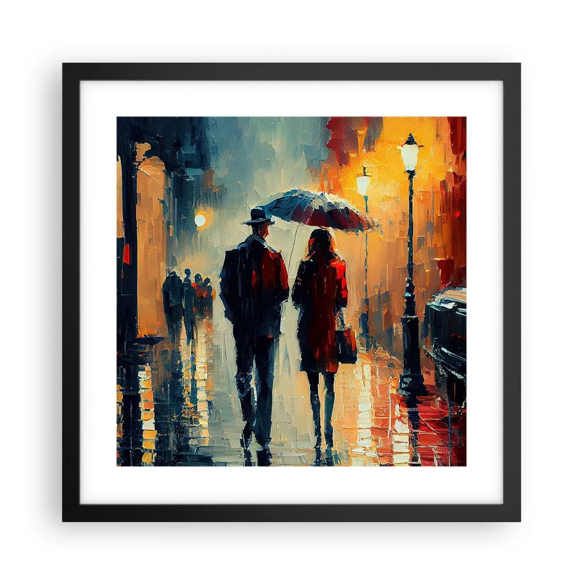 Pôster com moldura preta - História de amor urbano - 40x40 cm