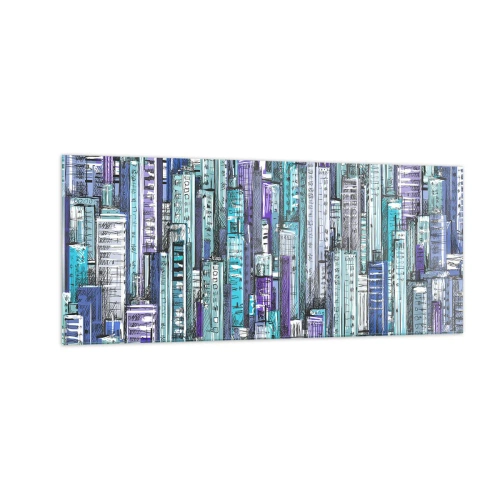 Quadro em vidro - Azul do céu - 100x40 cm