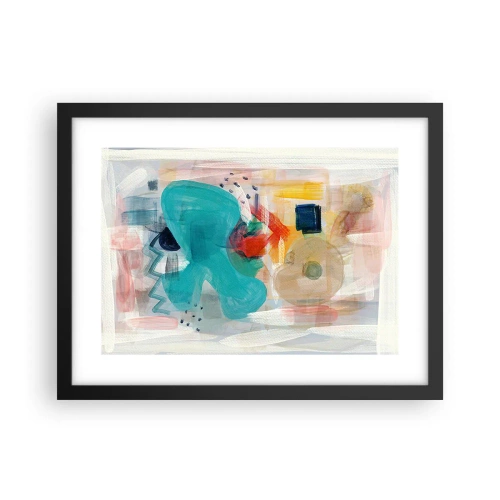 Pôster com moldura preta - Jogo colorido - 40x30 cm