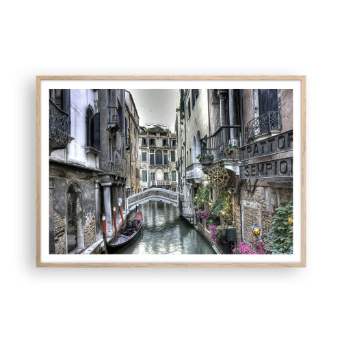 Pôster com moldura de carvalho claro - Há séculos em devaneio silencioso - 100x70 cm