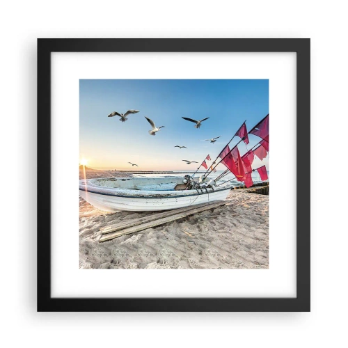 Pôster com moldura preta - Um merecido descanso - 30x30 cm