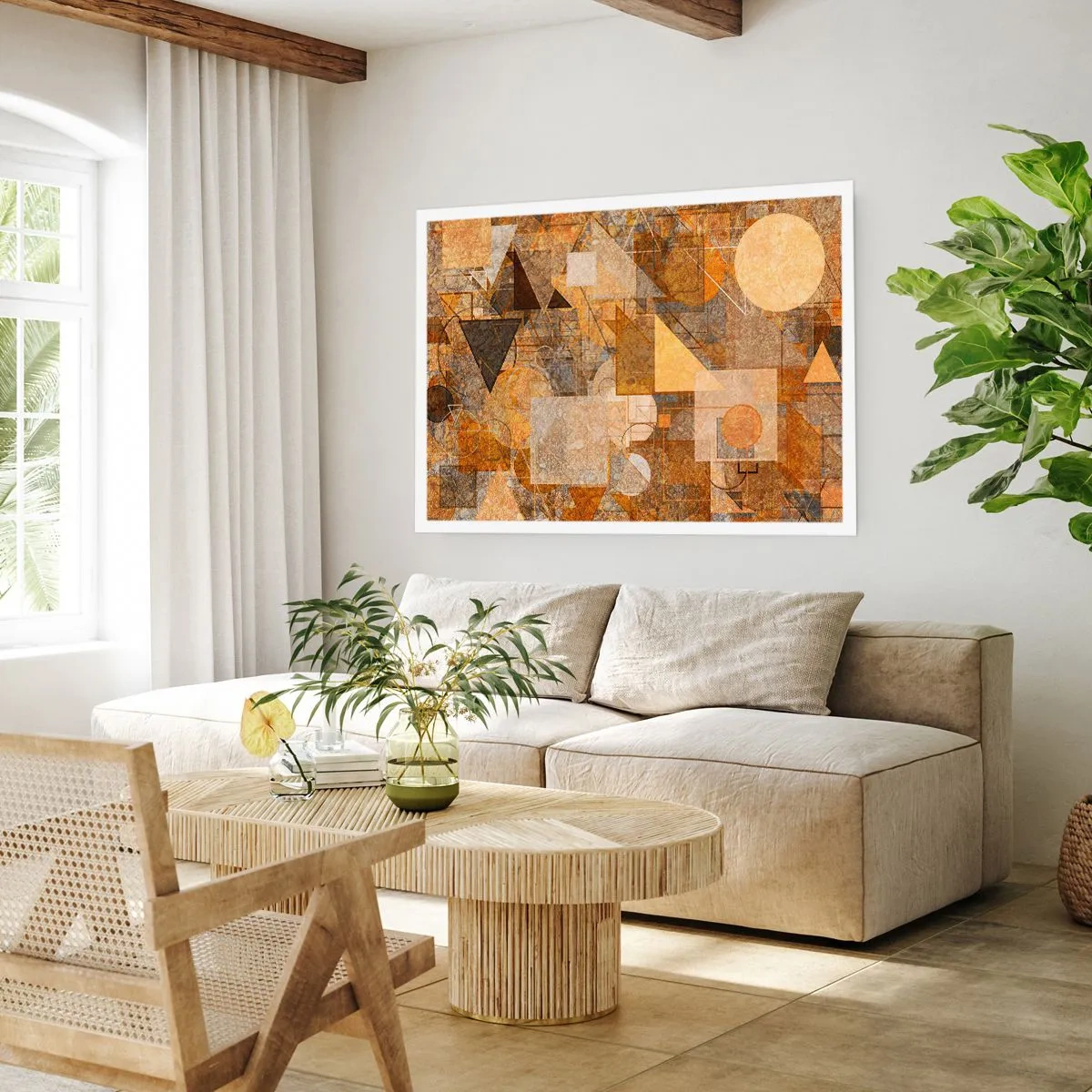 Pôster - Estudo Cubista em Bronze - 100x70 cm