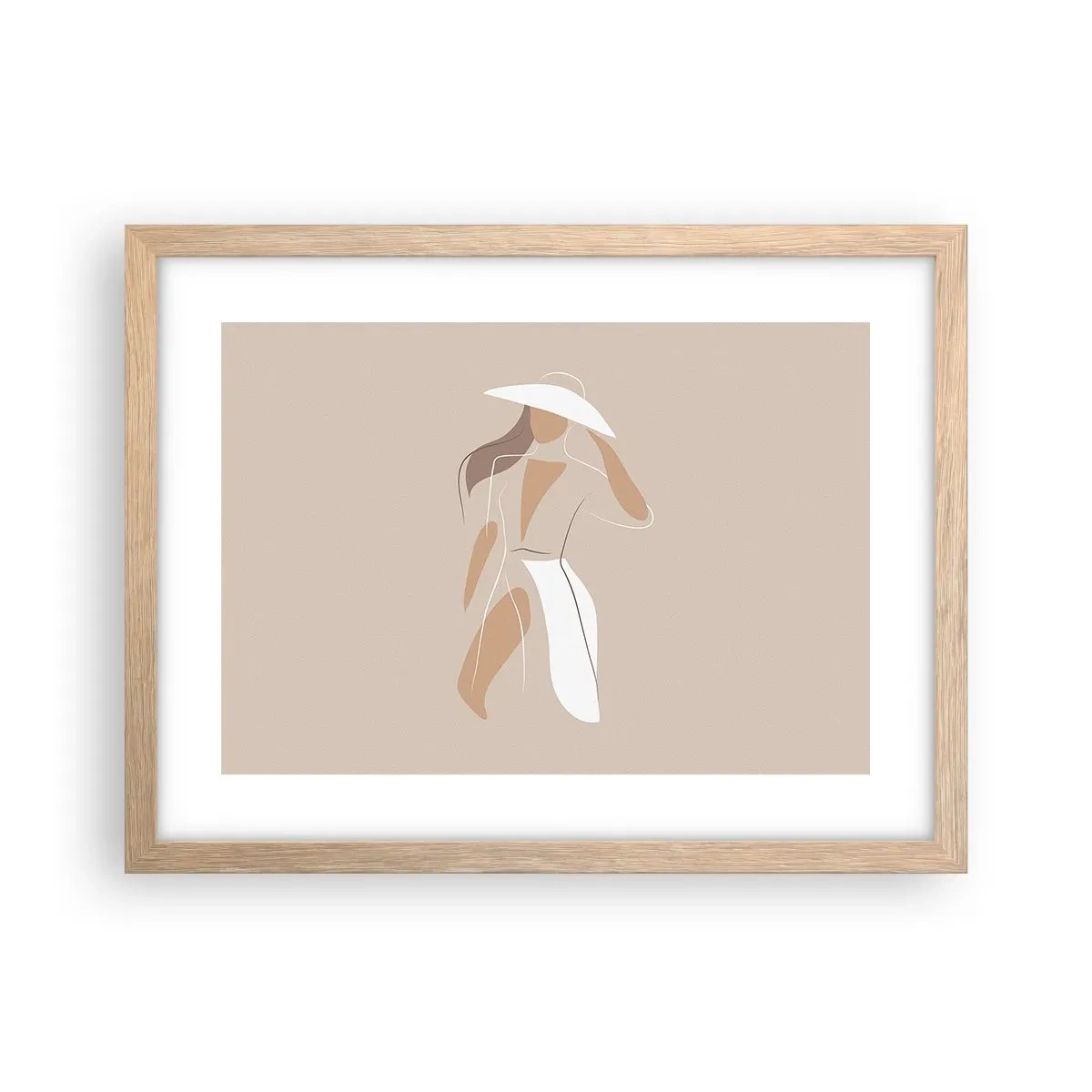 Pôster com moldura de carvalho claro - A moda é diversão - 40x30 cm