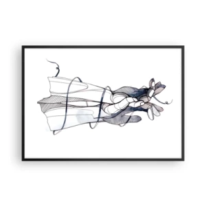 Pôster com moldura preta - Estudo do toque - 100x70 cm