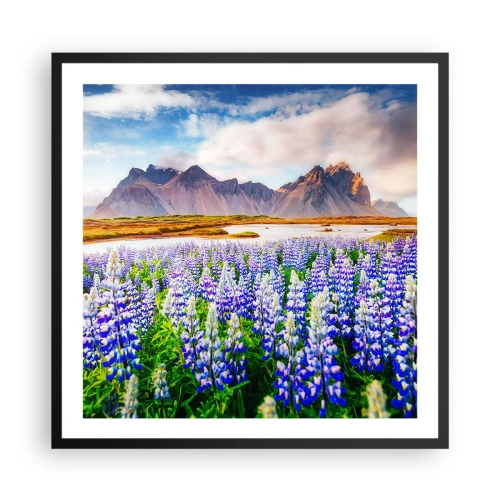 Pôster com moldura preta - Força e severidade ao lado da suavidade - 60x60 cm