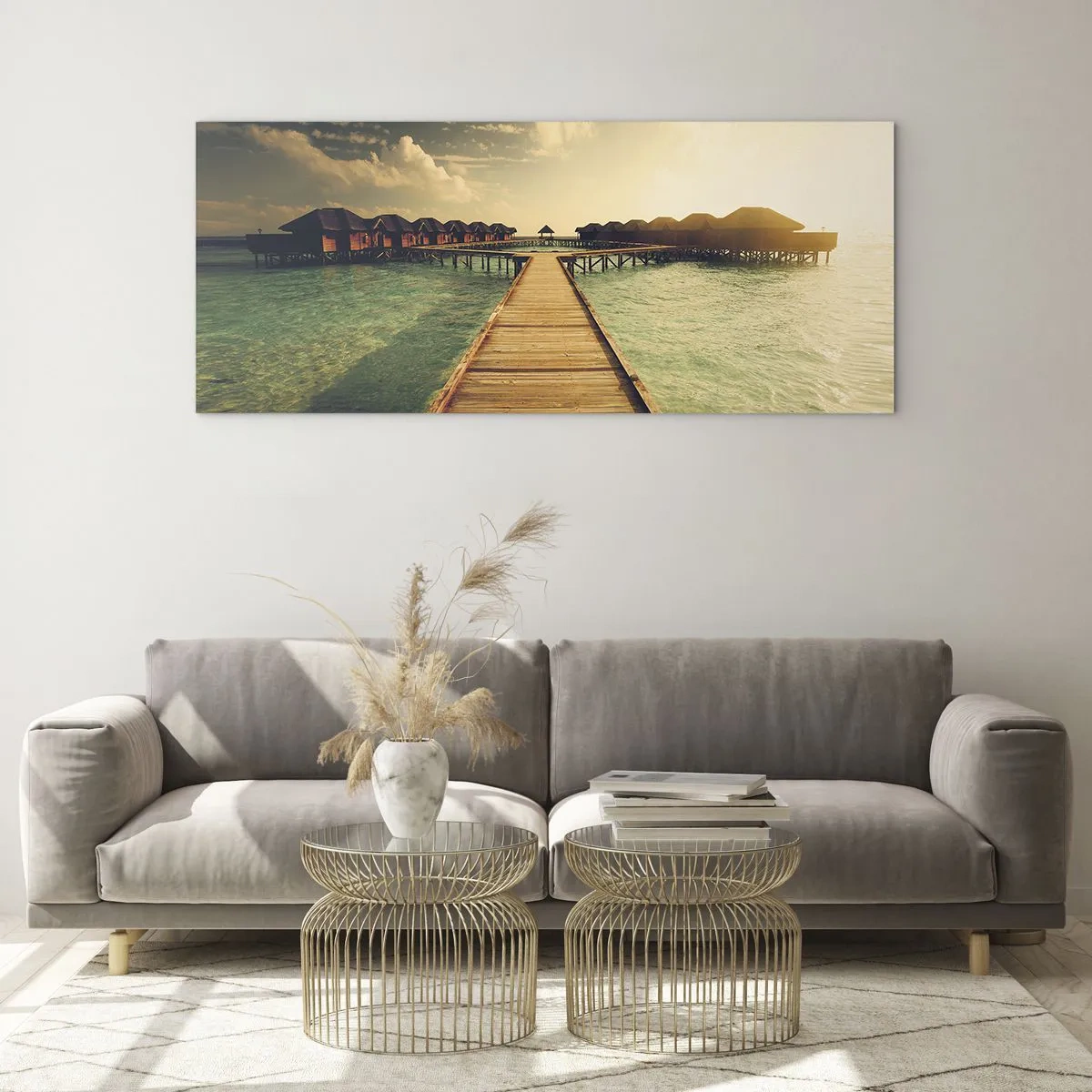 Quadro em vidro - Um convite caloroso - 120x50 cm