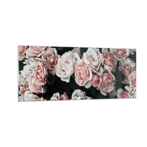 Quadro em vidro - Conjuntos de rosas - 100x40 cm