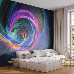 Papel de Parede Standard Eco - Um redemoinho colorido de energia em forma abstrata - 100x70cm - Para onde quer me levar? - Decoração de parede moderna para a sala de estar e quarto ARTTOR