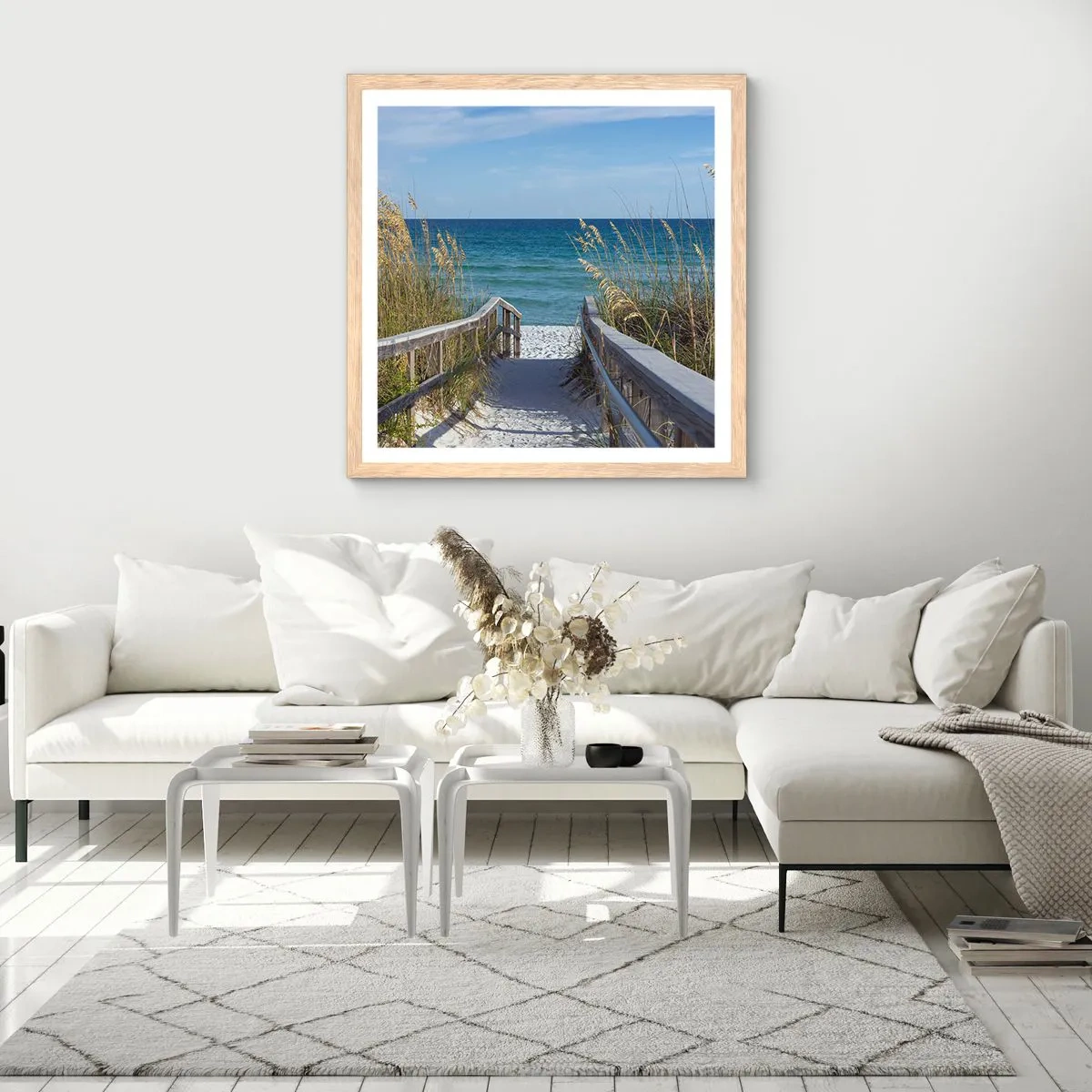 Pôster com moldura de carvalho claro - Ao sol, ao vento - 30x30 cm