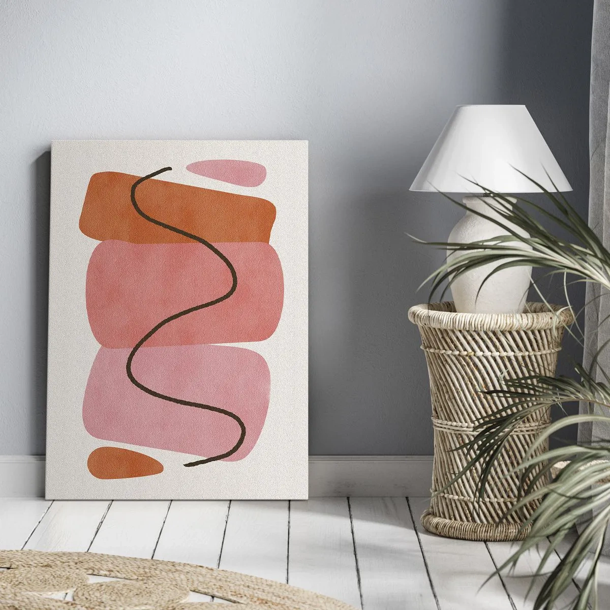Quadro em tela - Movimento suave de formas - 50x70 cm