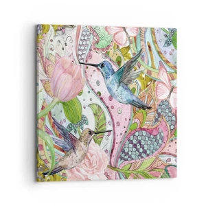 Quadro em tela - Emaranhados em trepadeiras - 70x70 cm