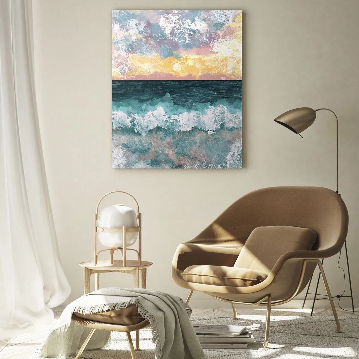 Quadro em vidro - Água, luz, ar - 50x70 cm