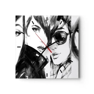 Relógio de parede - Relógio em vidro - Beleza multiplicada - 30x30 cm