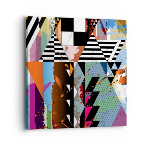Quadro em tela - Geométrica e organicamente - 40x40 cm