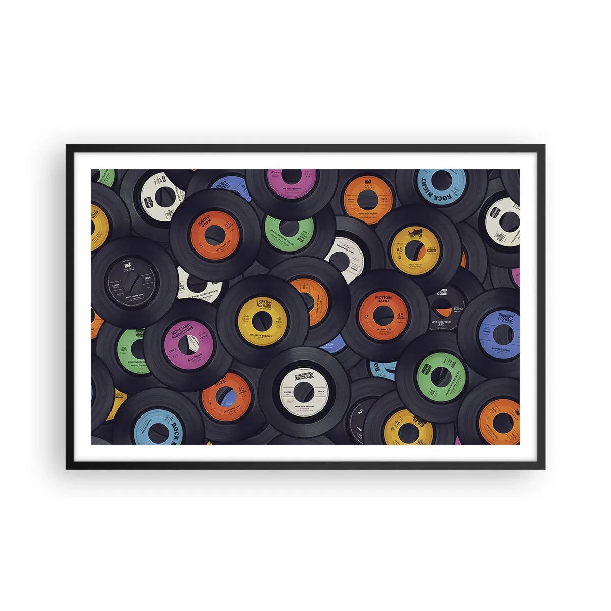 Pôster com moldura preta - Cores dos clássicos - 91x61 cm
