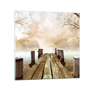 Quadro em vidro - A leve tristeza do outono - 30x30 cm