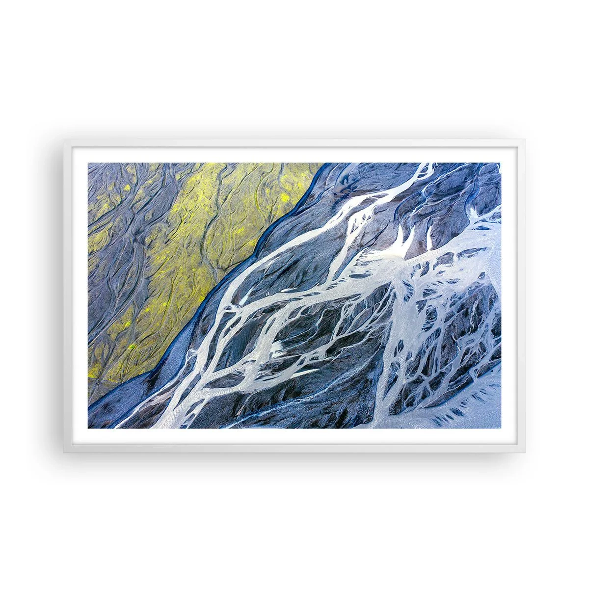 Pôster em moldura branca - Pinturas rupestres da natureza - 91x61 cm